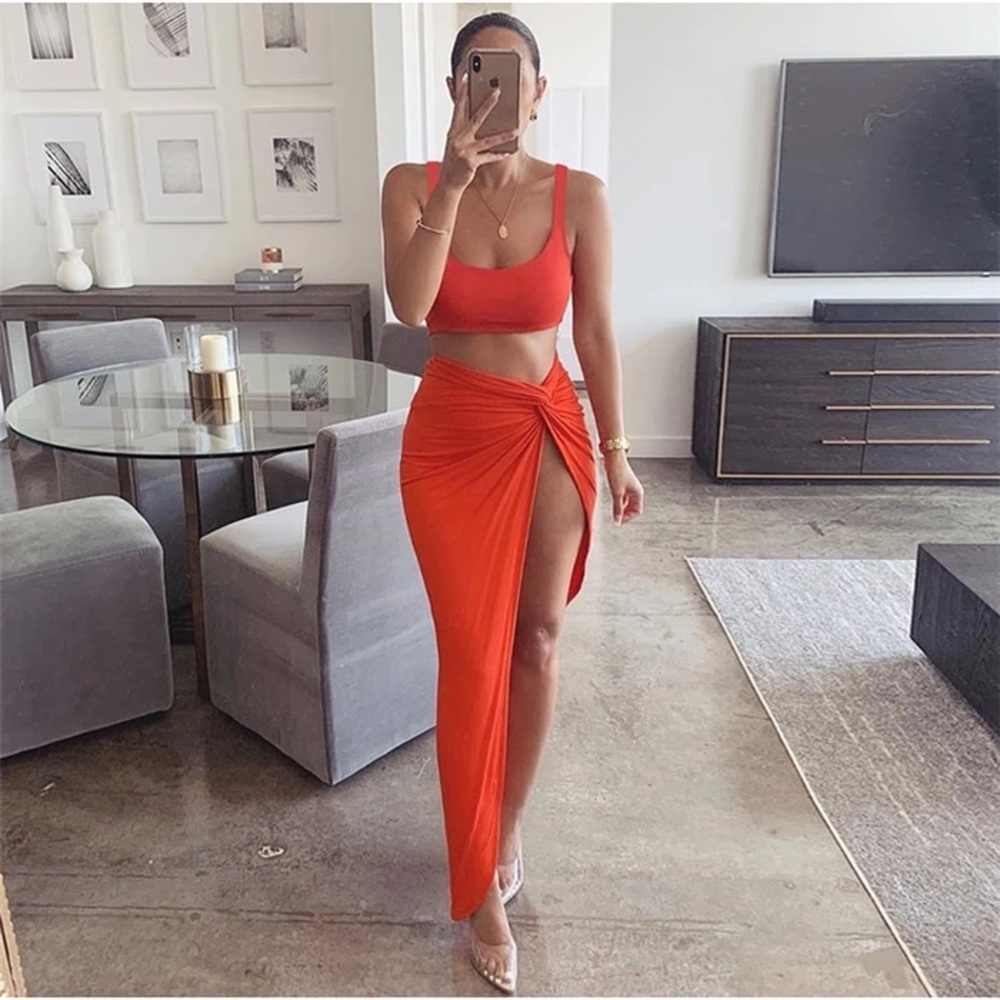 Crop top and skirt set